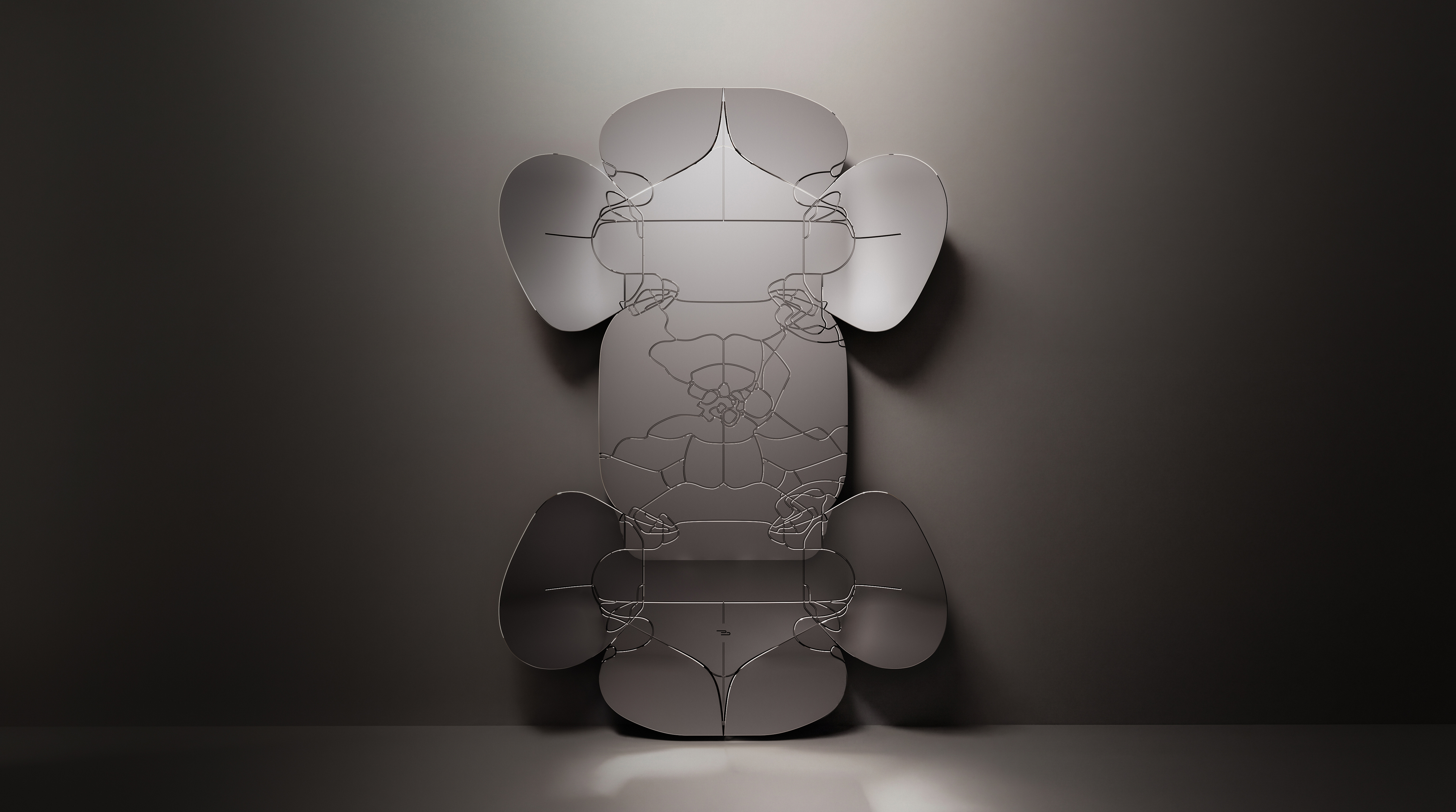 C1-3 sculptural chrome aluminium mirror, Bozhinovski Limited